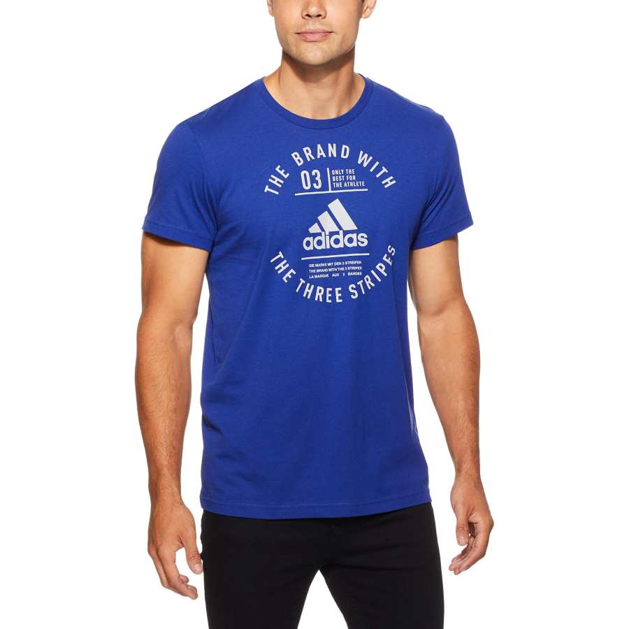 Adidas Adidas T Shirts Men's Blue Crew Neck Moderate