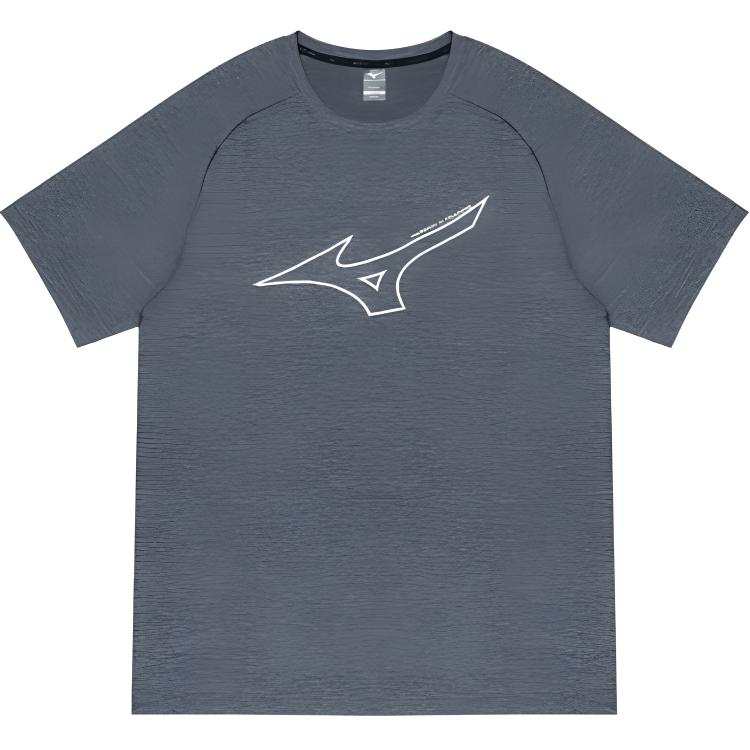 Mizuno T Shirts Men's Black Crew Neck Thin Straight Fit