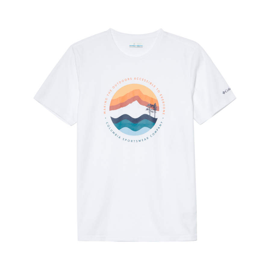 Columbia T Shirts Unisex White Crew Neck Straight Fit