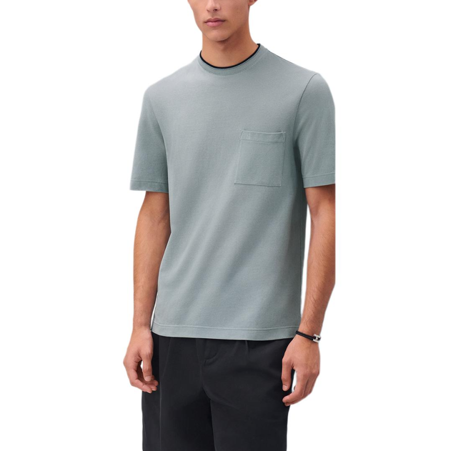 HERMES HERMES T Shirts Men's Blue Crew Neck Moderate