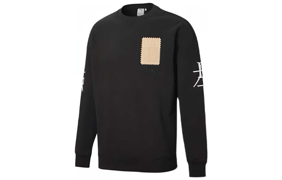 PUMA PUMA Sweatshirts Men's Black Crew Neck Moderate Regular