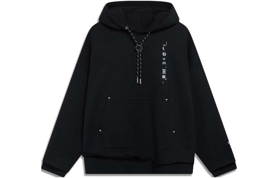 Li-Ning Li Ning Sweatshirts Unisex Black Hooded Moderate Regular
