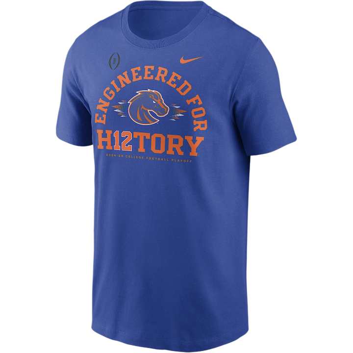 Nike Nike Boise StateCollege FW24 Football Playoff Bound Engineered For History T Shirt Men's Royal Blue