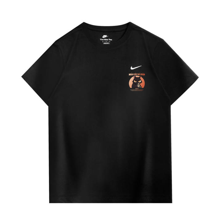Nike Nike T Shirts Men's Black Crew Neck Moderate Straight Fit