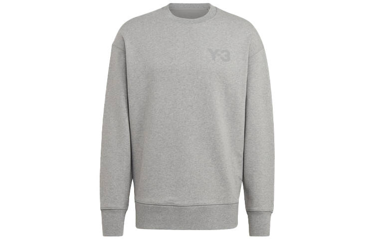 Y-3 Y 3 Sweatshirts Men's Gray Crew Neck Moderate Regular