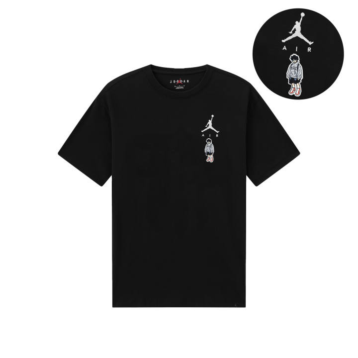 Jordan Jordan T Shirts Unisex Black Crew Neck Moderate