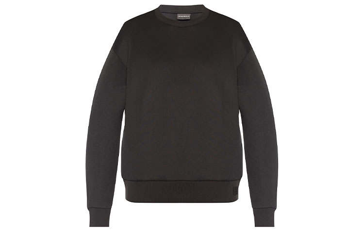EMPORIO ARMANI Sweatshirts Men's Black Crew Neck Moderate Regular