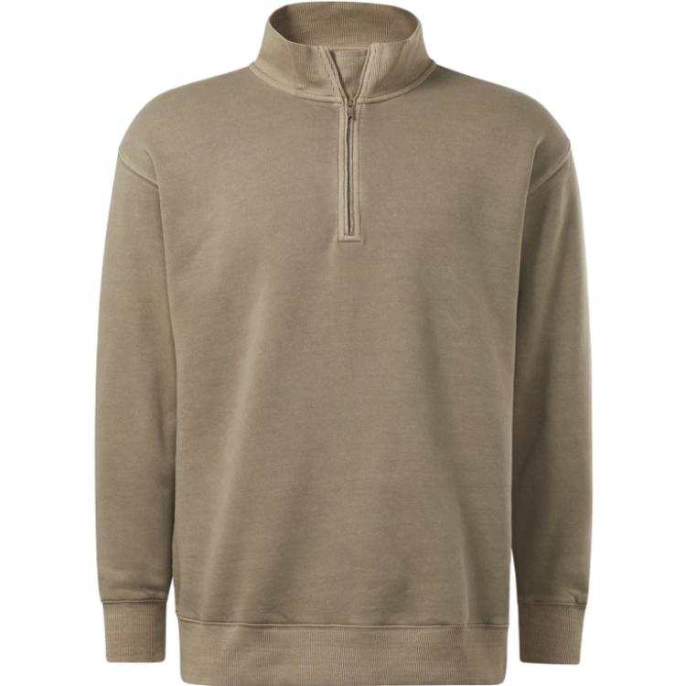 Reebok Reebok Sweatshirts Unisex Khaki Stand Collar Moderate Regular