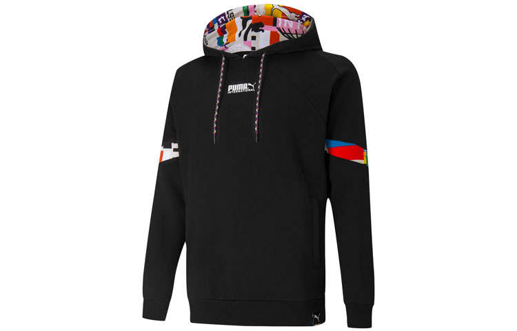 PUMA INTLGAME Sweatshirts Men's Black Hooded Moderate Regular