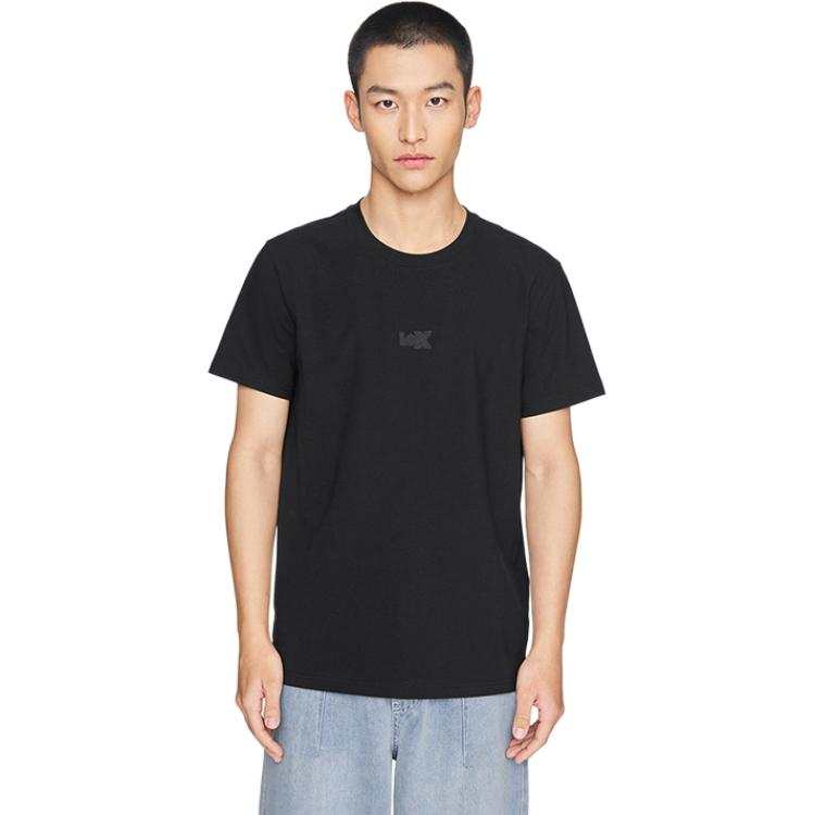 Lee T Shirts Men's Black Crew Neck Thin Straight Fit