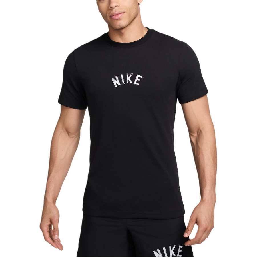 Nike Nike T Shirts Men's Black Crew Neck Moderate Straight Fit