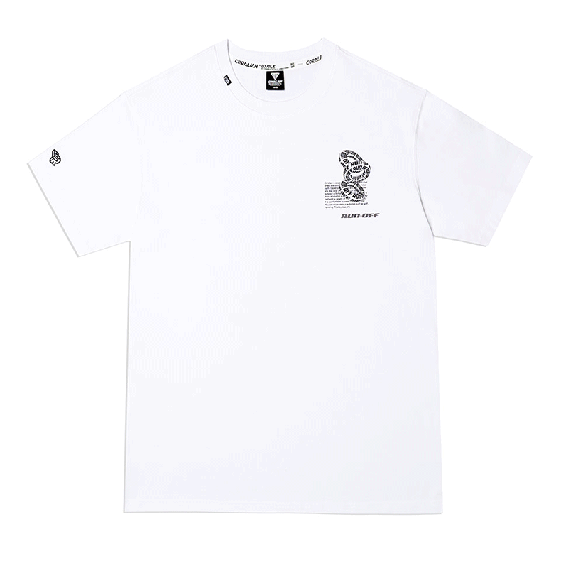 CORALIAN T Shirts Unisex White Crew Neck Moderate Straight Fit