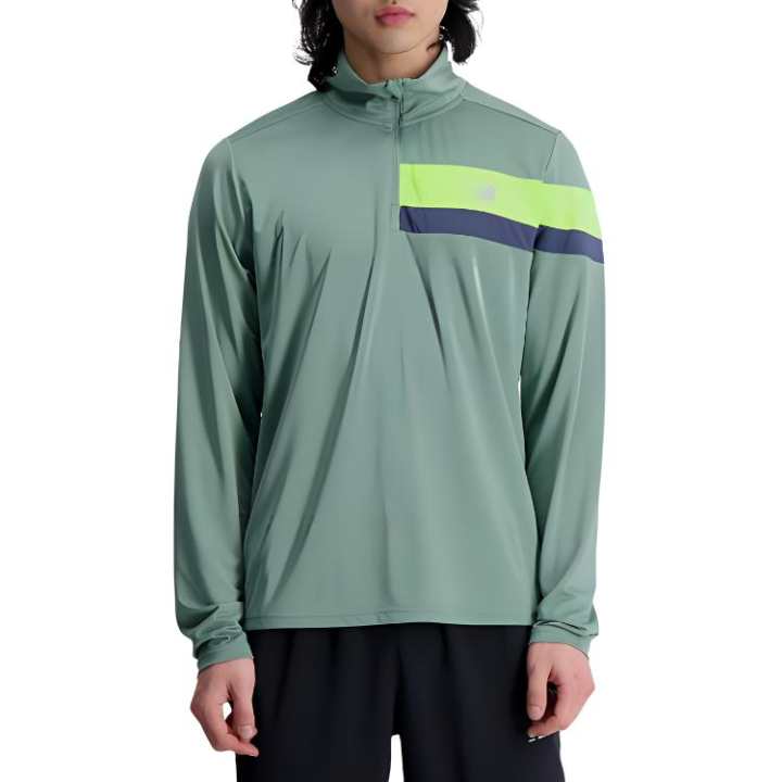 New Balance New Balance Accelerate Half Zip T Shirt Men's Light Green