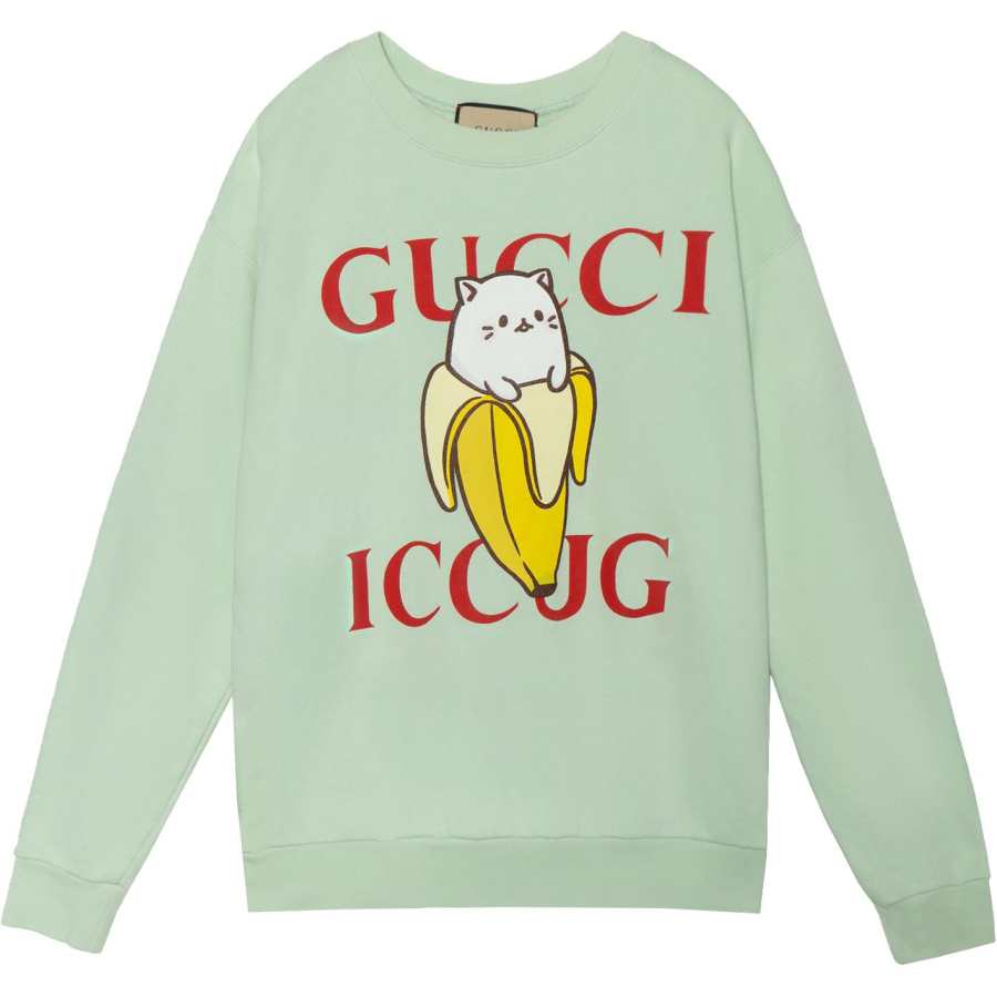 GUCCI Sweatshirts Unisex Green Crew Neck Moderate