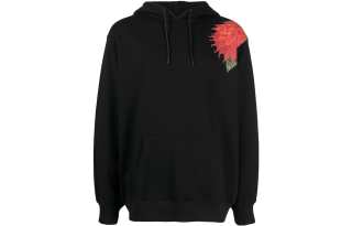 Yohji Yamamoto Floral Printed Drawstring Hoodie