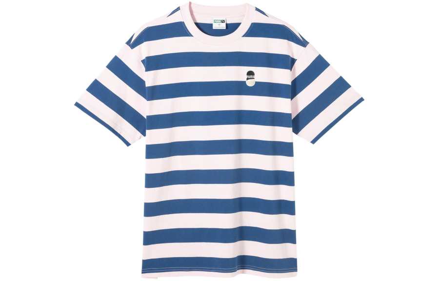 PUMA T Shirts Men's Light Pink Crew Neck Moderate Straight Fit