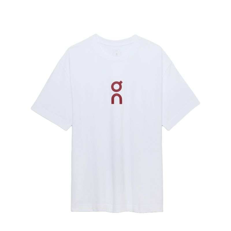 On Club T Shirts Unisex White Crew Neck Moderate Straight Fit