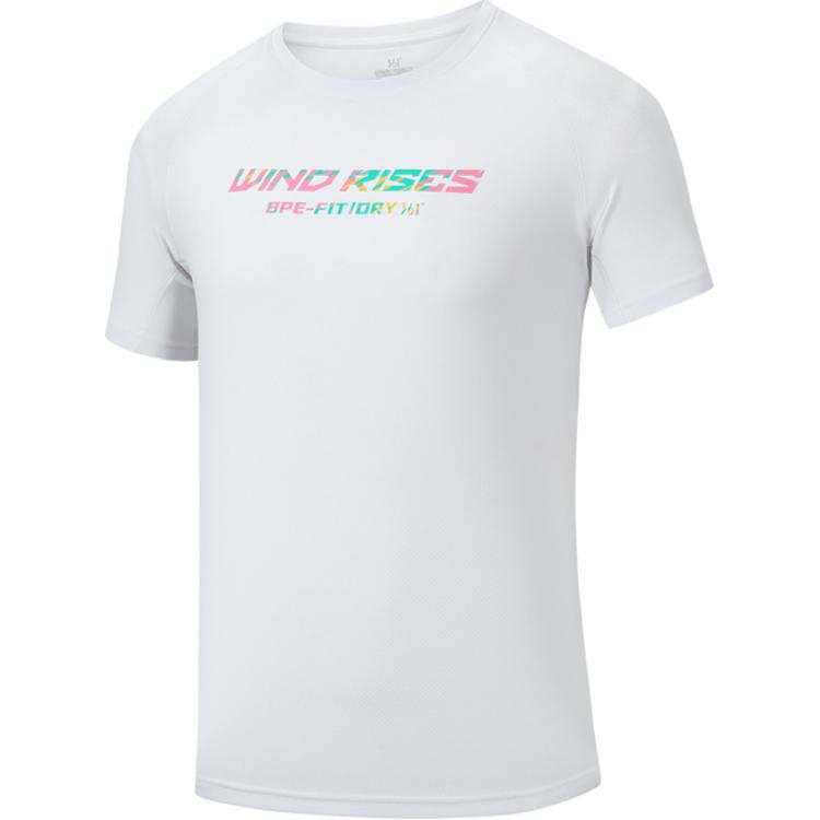 361° T Shirts Men's White Crew Neck Thin Straight Fit