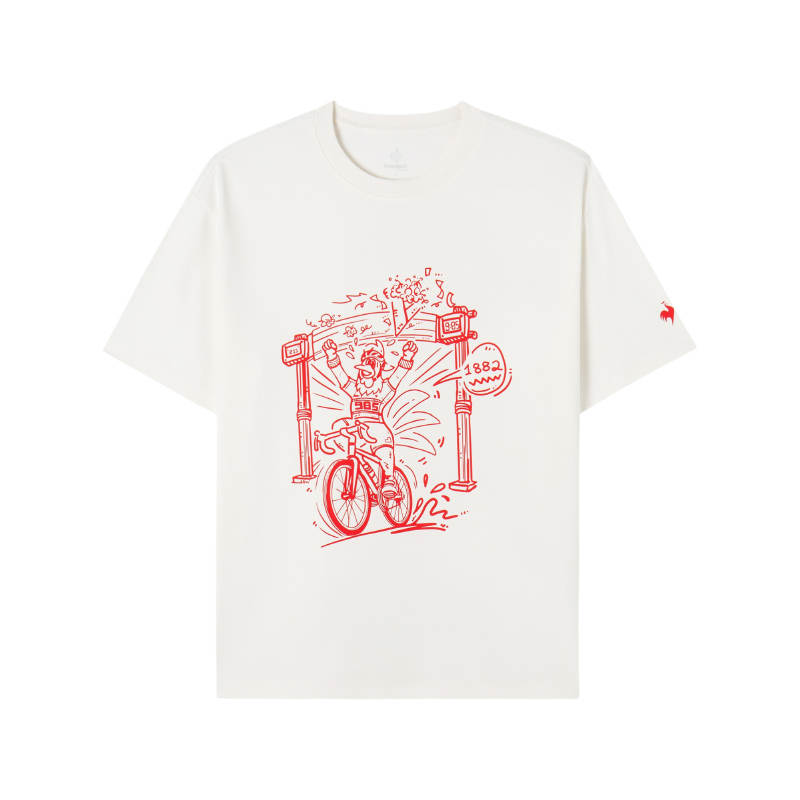 Le Coq Sportif T Shirt Unisex Ivory White