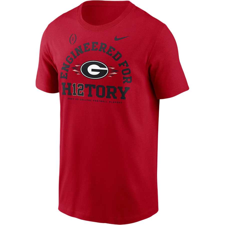 Nike Nike CollegeGeorgia FW24 Bulldogs 2025 Football Playoff Bound Engineered For History T Shirt Men's Red