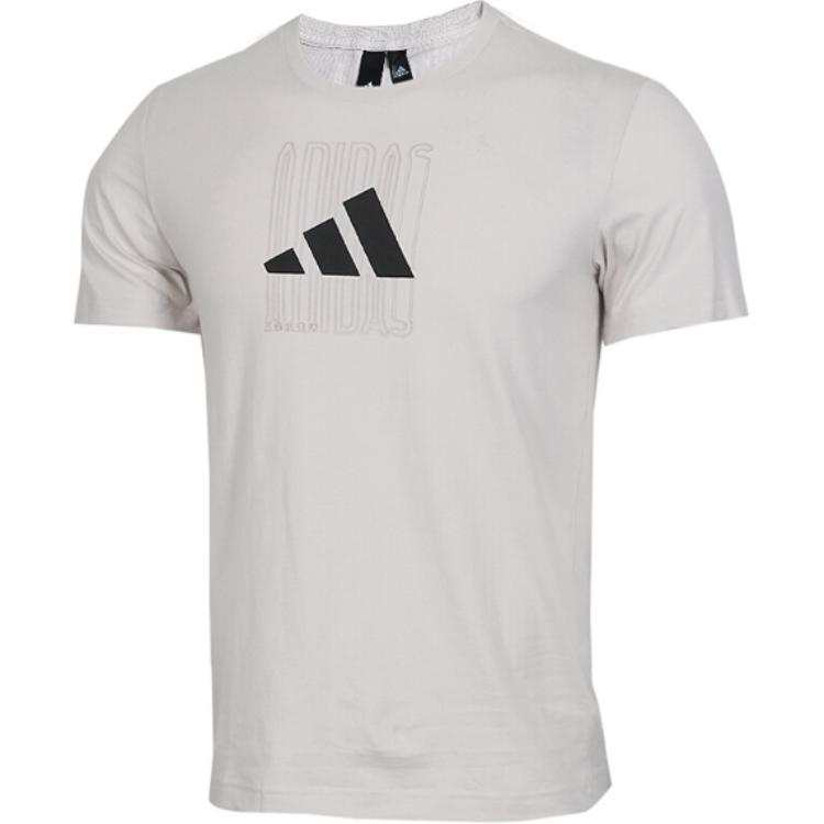Adidas Adidas T Shirts Men's Ecru Crew Neck Moderate