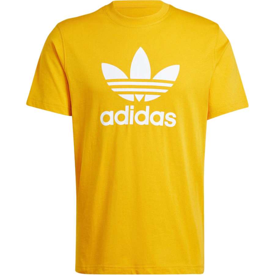 Adidas Adidas T Shirts Men's Yellow Crew Neck Moderate Straight Fit