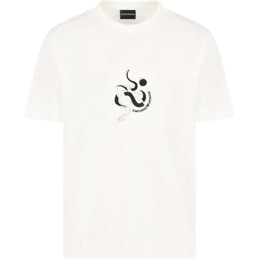 EMPORIO ARMANI Asv Lyocell Blend Jersey T shirt With Embroidery