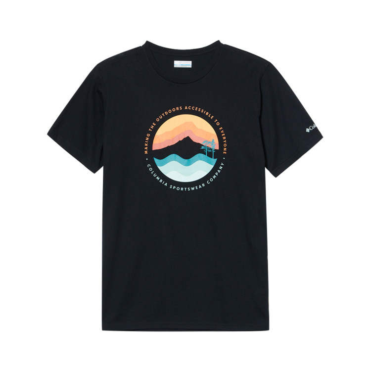 Columbia T Shirts Men's Black Crew Neck