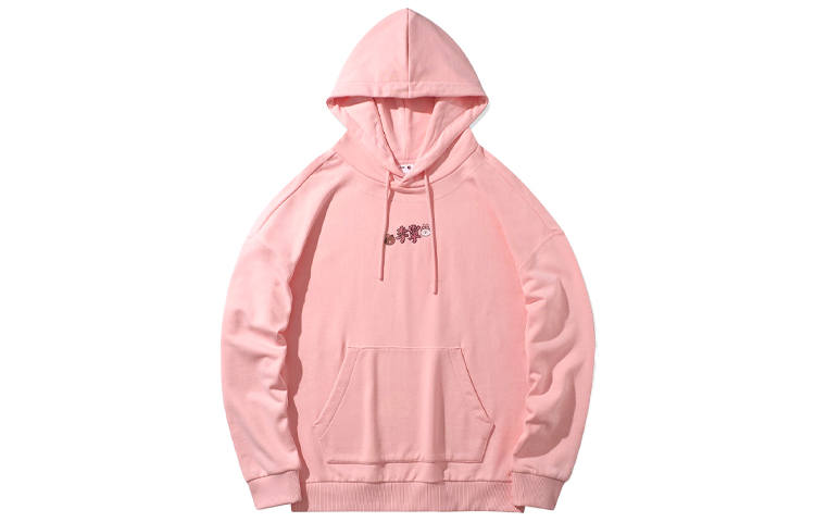 Li-Ning Li Ning X LINE FRIENDS Sweatshirts Unisex Cartoon Pink Hooded Moderate Regular