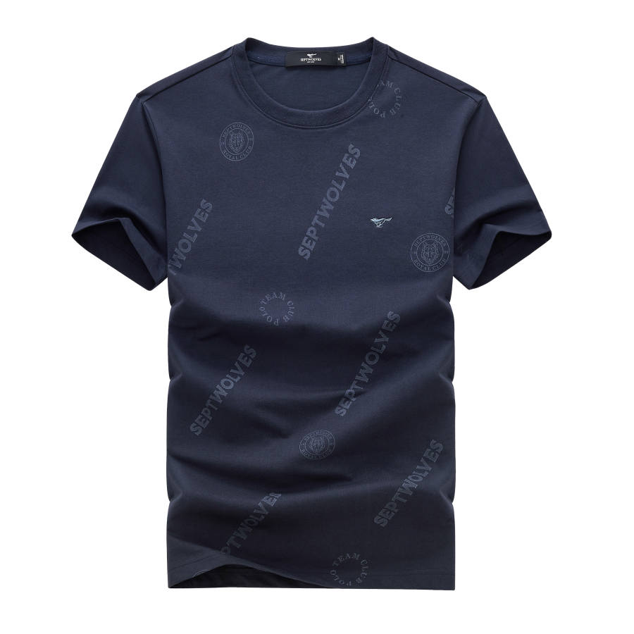 SEPTWOLVES T Shirts Men's Crew Neck Moderate Straight Fit