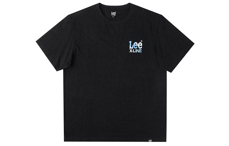 Lee T Shirts Unisex Black Crew Neck Moderate Straight Fit