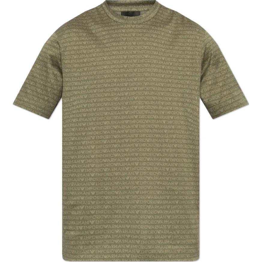 EMPORIO ARMANI Monogram Printed Crewneck T Shirt