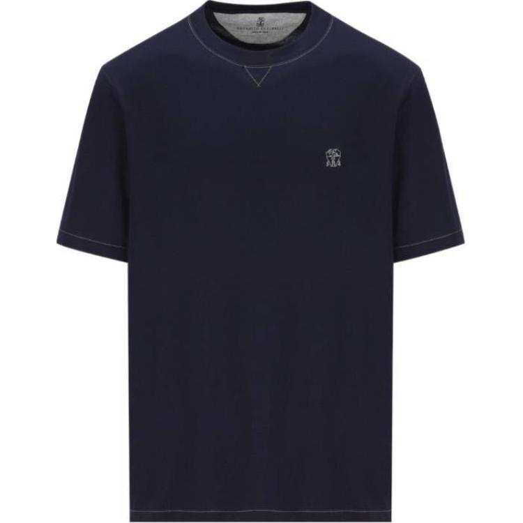 Brunello Cucinelli Logo Embroidered Crewneck T-Shirt