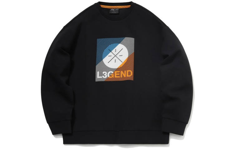 Li-Ning Li Ning Sweatshirts Men's Black Crew Neck Moderate Regular