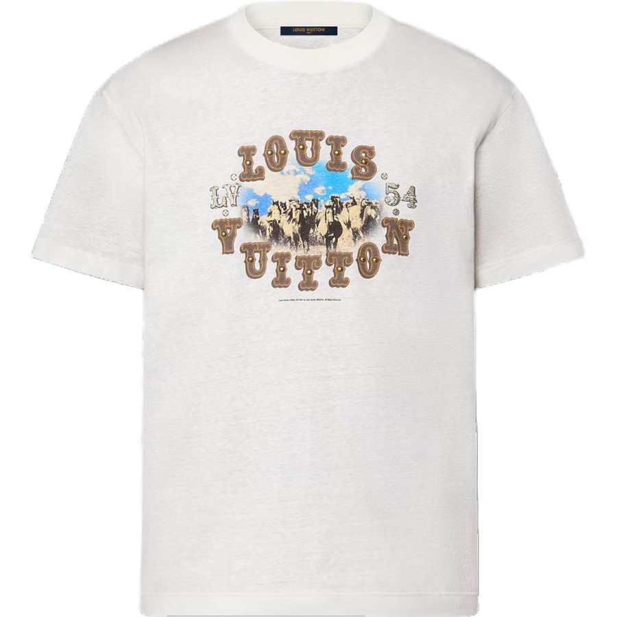 LOUIS VUITTON Graphic Cotton And Linen Blend T Shirt