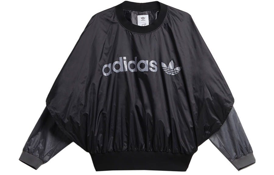 Adidas Originals X HUMAN MADE Sweatshirts Men's Black Crew Neck Moderate Mock Two Piece