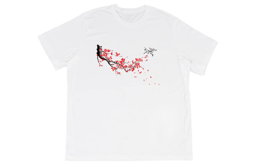 Arcteryx T Shirts Unisex Ivory White/White Light Crew Neck Moderate