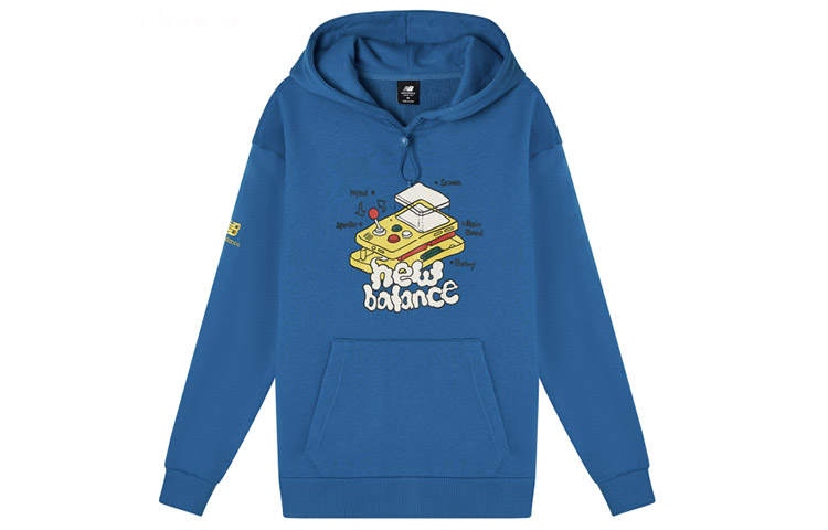 New Balance New Balance ZPZ Graphic Print Hooded Comfortable Fleece Lined Casual Long Sleeved Sweatshirt Men's Blue