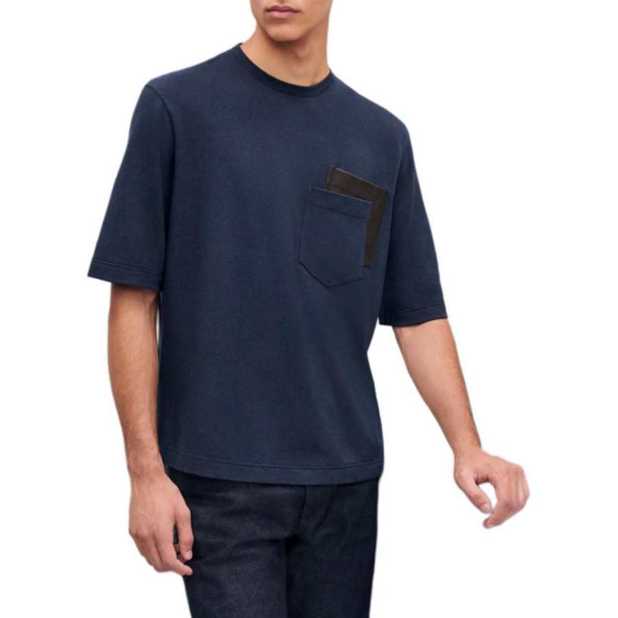 HERMES HERMES SS25 T Shirt Men's Deep Sea Blue