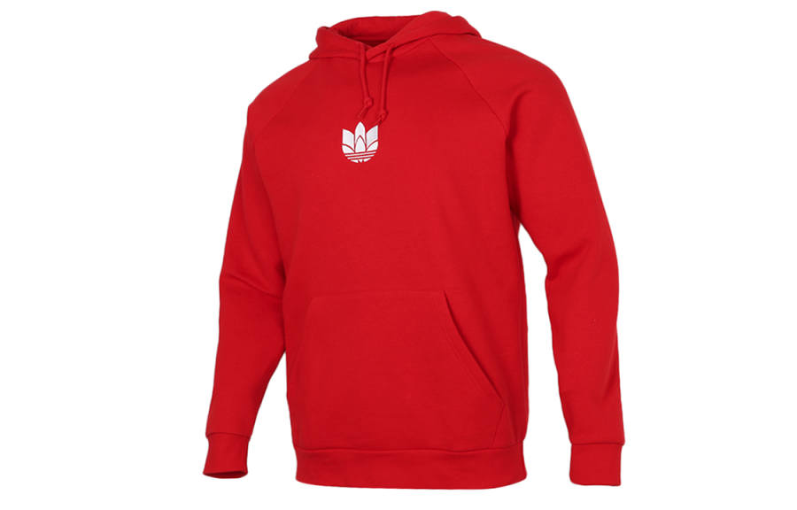 Adidas Originals Trefoil Sweatshirts Men's Red Hooded Thickened Regular