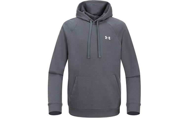Under Armour Rival Sweatshirts Men's Gray Hooded Moderate Regular
