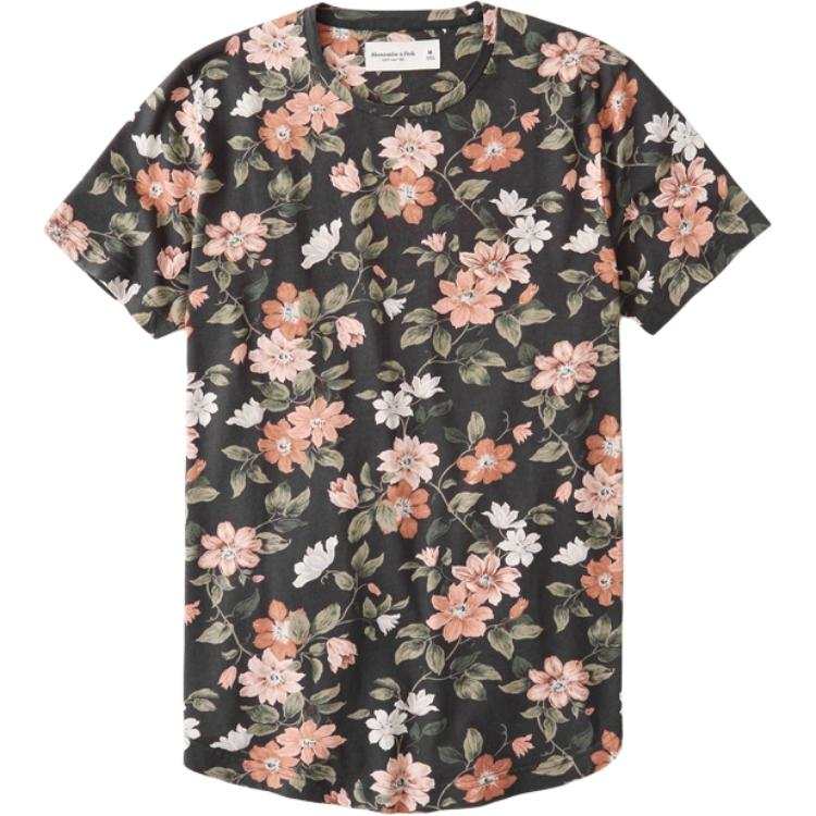 Abercrombie&Fitch T Shirt Men's Black Floral