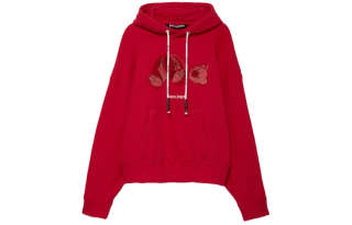 PALM ANGELS Sweatshirts Unisex Red Hooded Moderate Regular