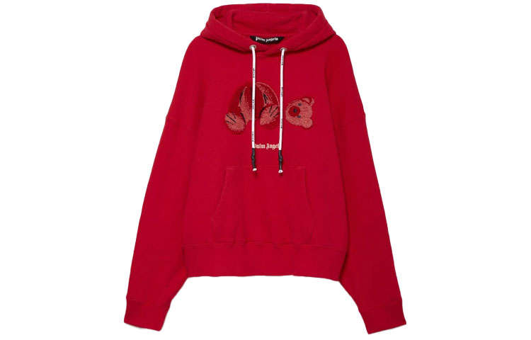PALM ANGELS Sweatshirts Unisex Red Hooded Moderate Regular