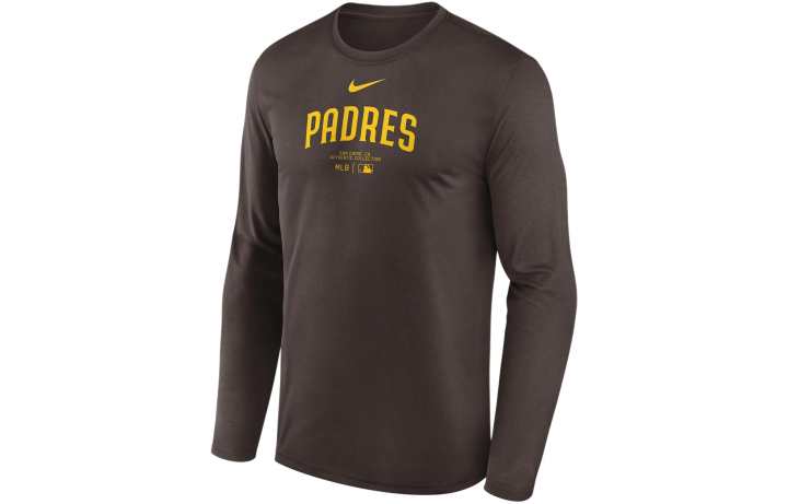 Nike Nike San Diego Padres Authentic Collection Practice Men's Nike Dri FIT Mlb Long Sleeve T Shirt