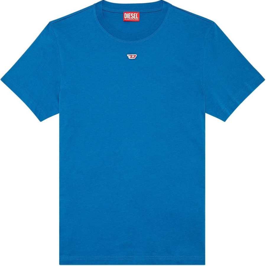 DIESEL T Shirts Men's Blue Crew Neck Moderate