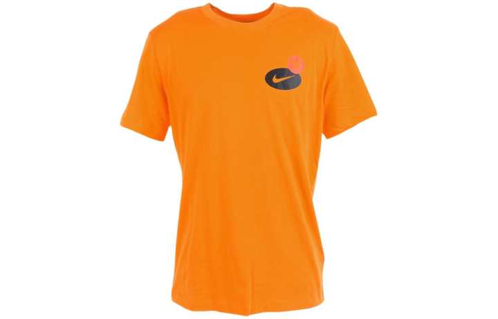 Nike Nike T Shirts Men's Orange Crew Neck Moderate Straight Fit