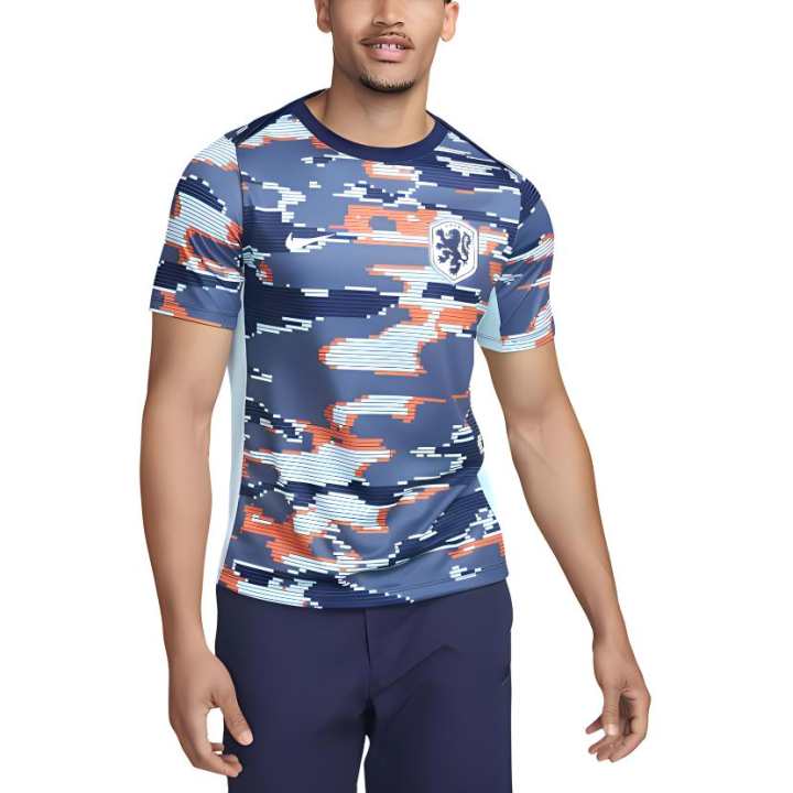 Nike Nike T Shirts Men's Blue With White Lettering Crew Neck Moderate