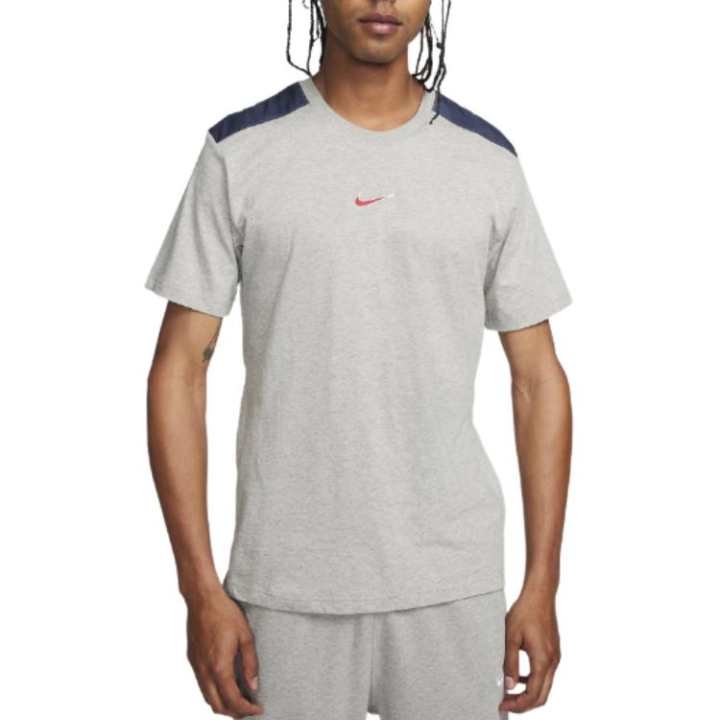 Nike Nike T Shirts Men's Gray Crew Neck Straight Fit