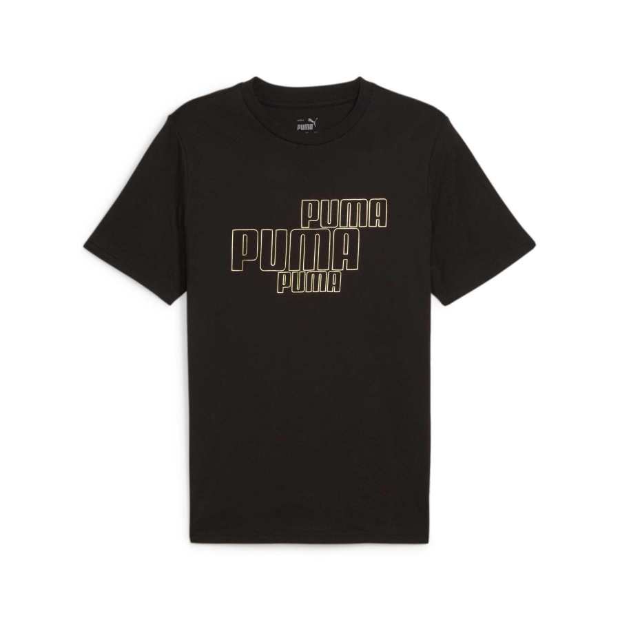 PUMA T Shirts Men's Black 01 Crew Neck Moderate